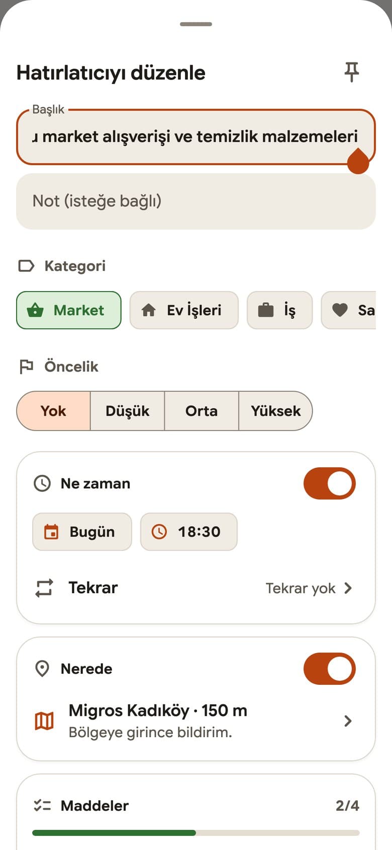 Günlük Hatırlatıcı - Mobil Uygulama — görsel 7