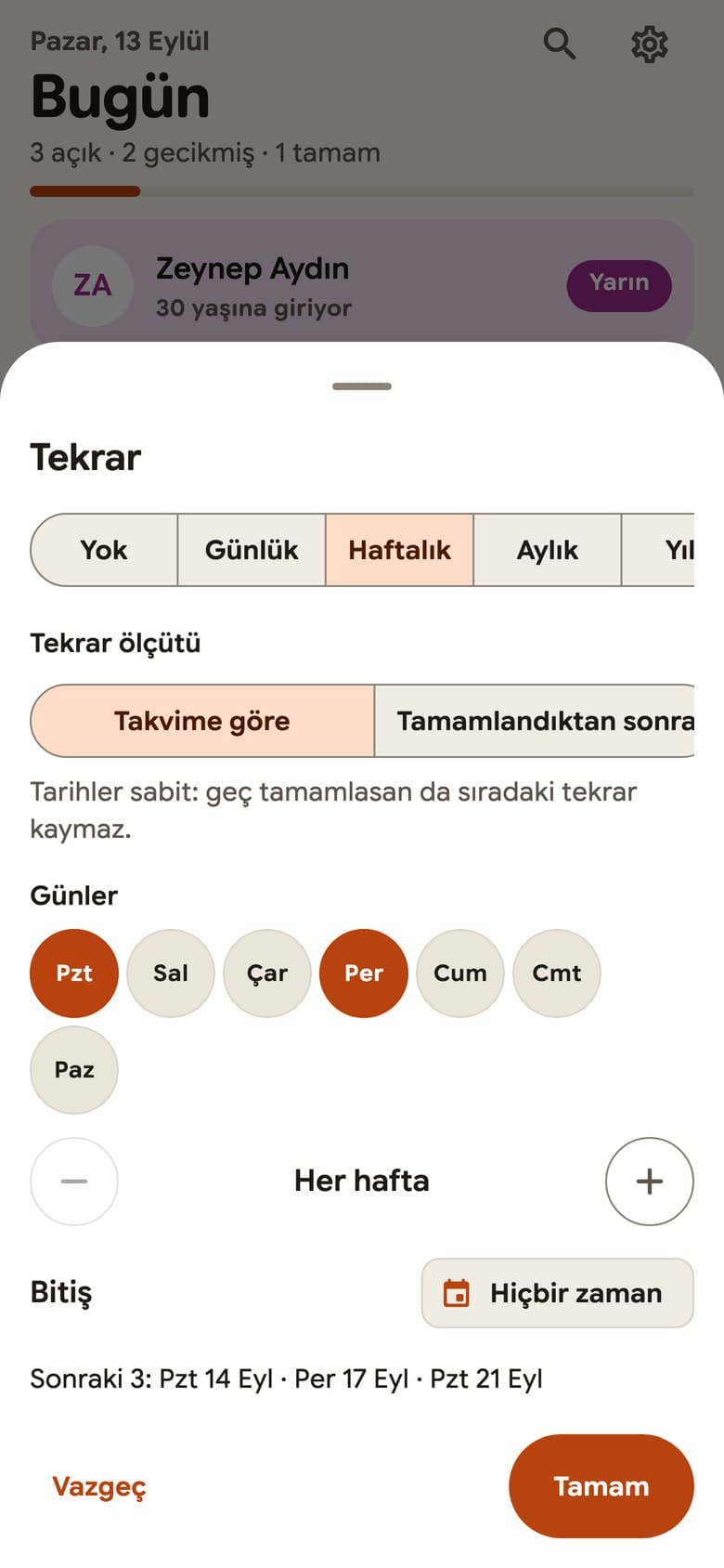 Günlük Hatırlatıcı - Mobil Uygulama — görsel 8
