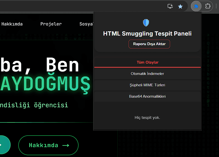 HTML Smuggling Tespit ve Analiz Chrome Uzantısı