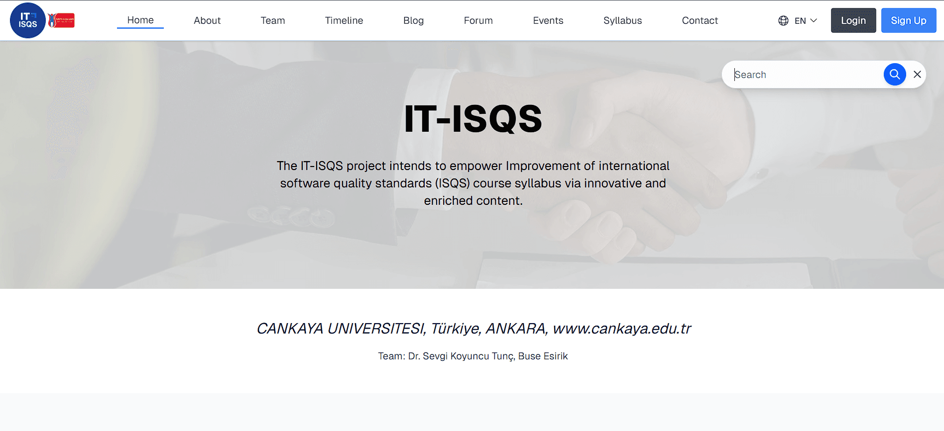 IT-ISQS Erasmus+ Web Platformu