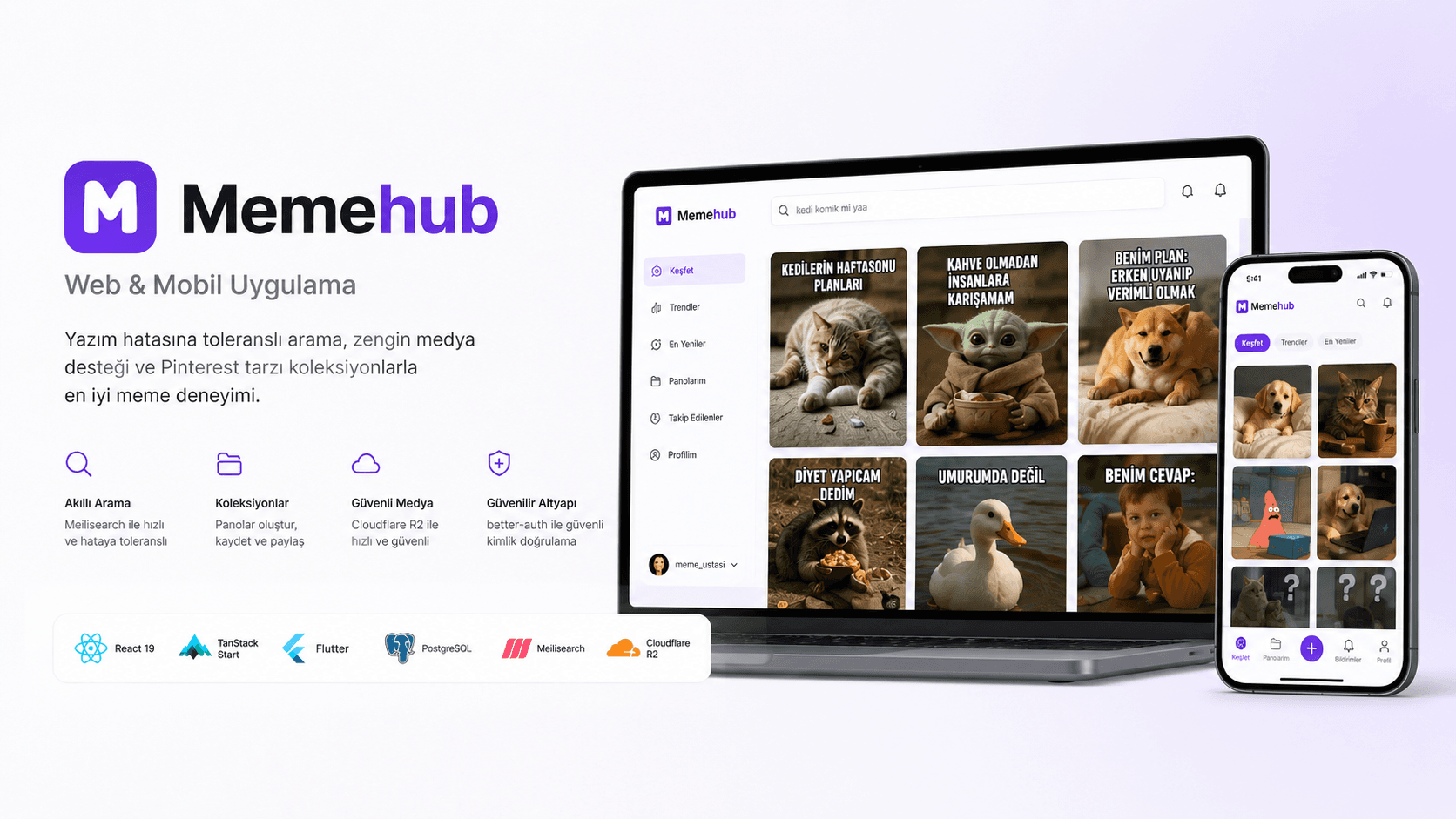 Memehub — Web & Mobil Uygulama