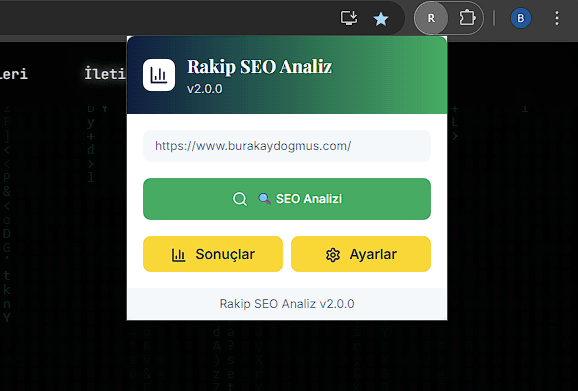 Rakip SEO Analiz Chrome Uzantısı
