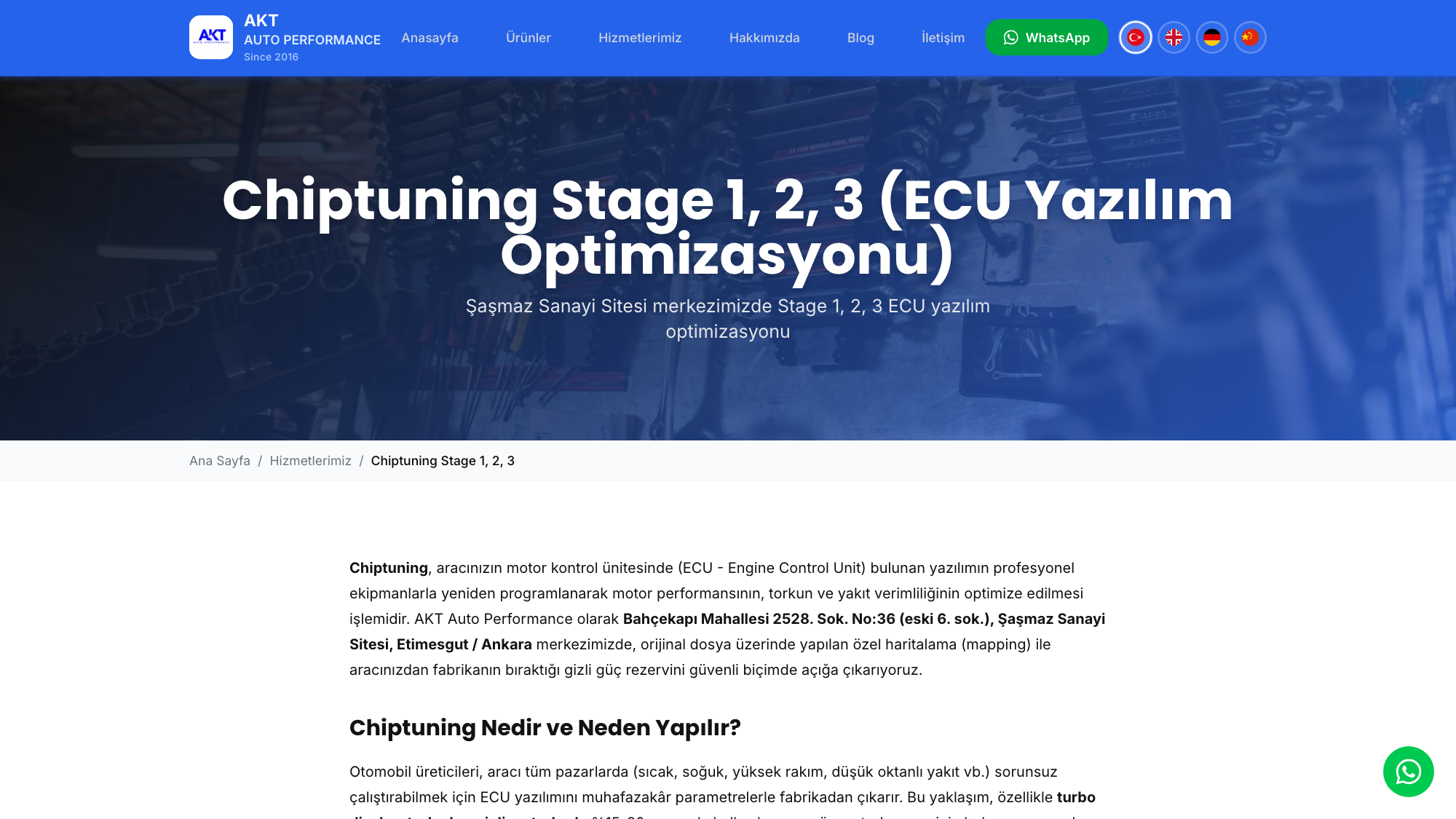 AKT Auto Performance - Egzoz, DPF ve Chiptuning Web Sitesi — görsel 2, tam ekran